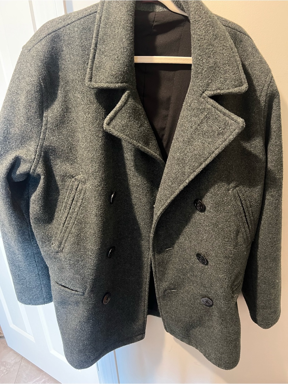 Old Navy Men's Wool Peacoat - Dark Gray
